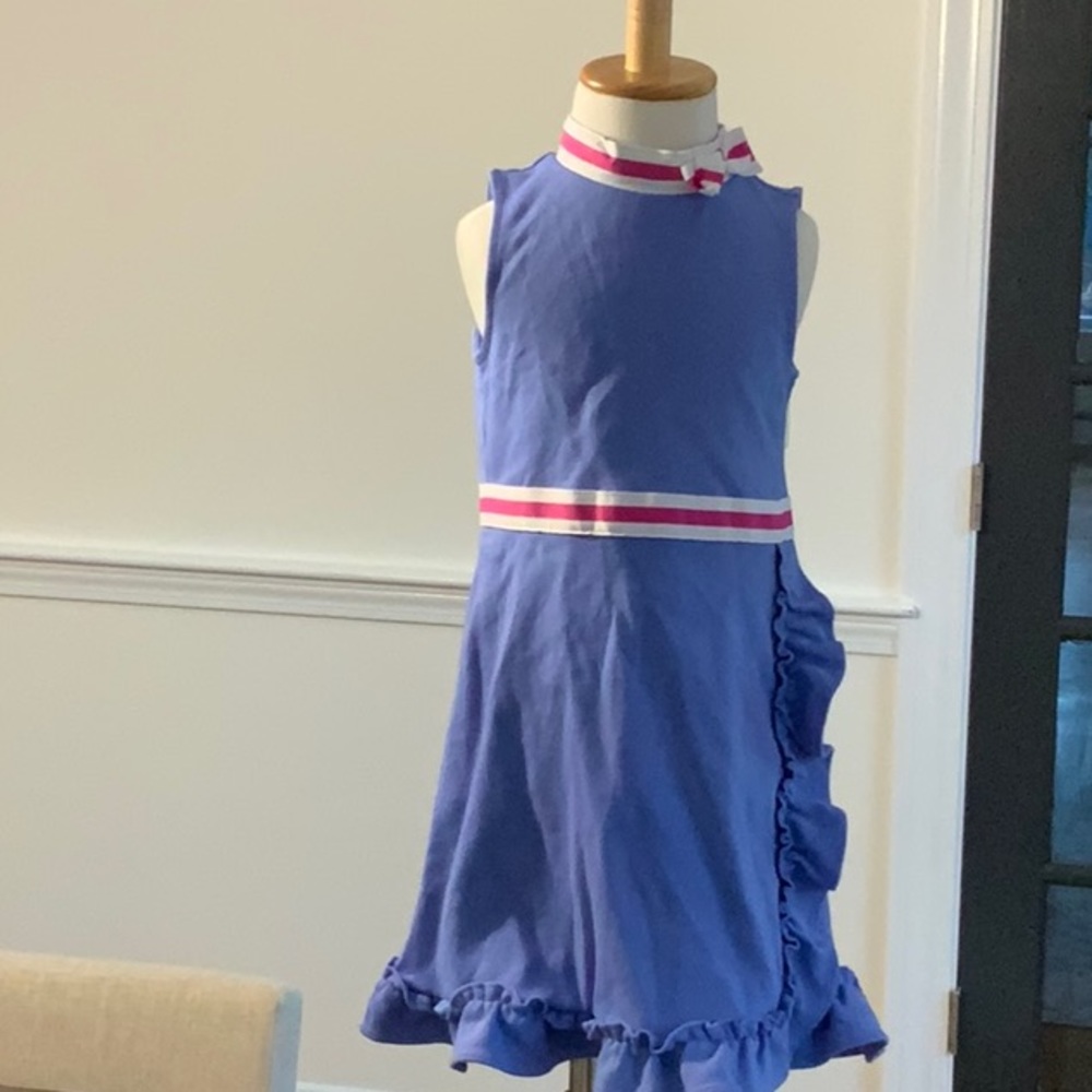 4T Janie and Jack Dress with Ruffle and Matching Belt & Neckline EUC